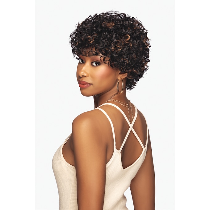 Vivica Fox Sol Human-Hair Wig - Short and Curly, Dark Brown, large