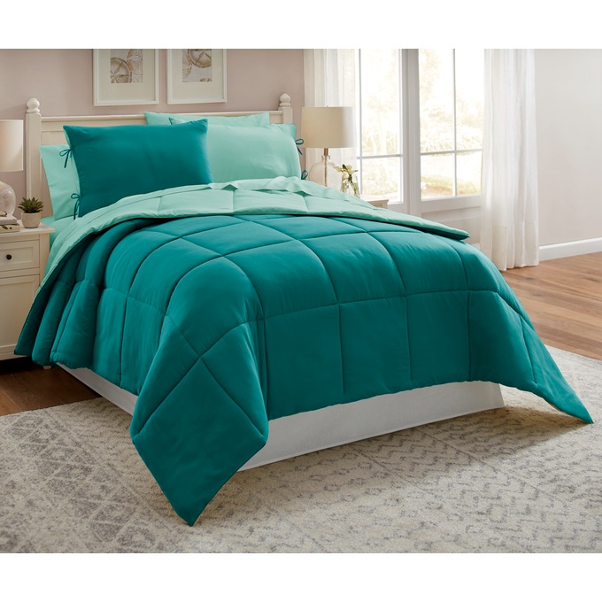 Color Connection Reversible Down-Alternative Comforter Set, , large
