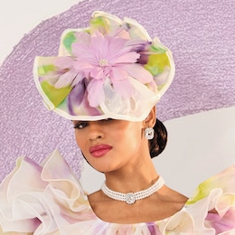 Richlynn Fascinator with Multicolor Mesh and Feathers, , large