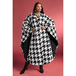 Bree Belted Fleece Cape Coat with Oversized Fit and Snap Belt, , large