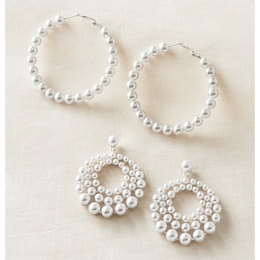 Faux-Pearl Earrings, , large