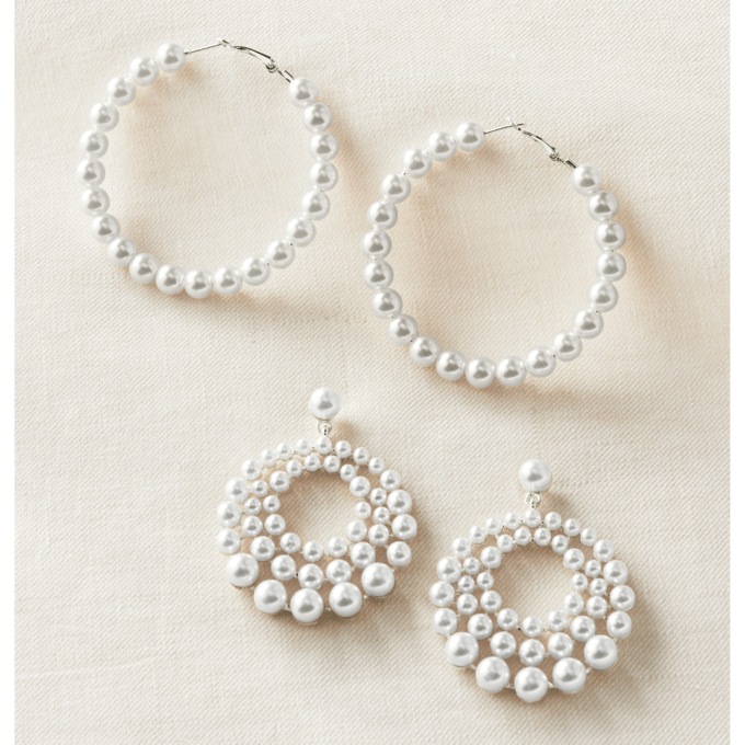 Faux-Pearl Earrings, , large