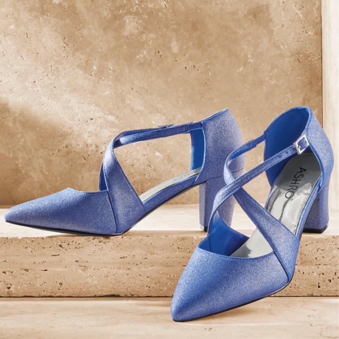 Glitter Cross-Strap Pump, , large