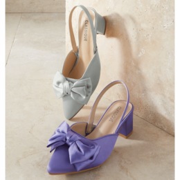 Classique Satin Bow Slingback, , large