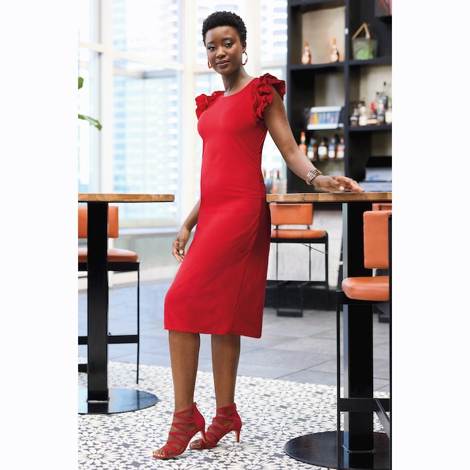 Keetra Knit A-Line Dress, , large