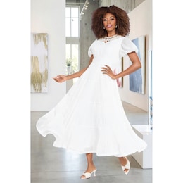 Kesenya Tiered Pleated Maxi Dress, , large