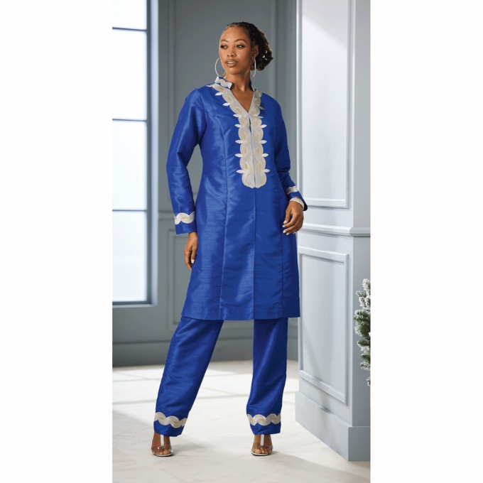 Asina Embroidered Pant Set, , large