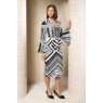 Charae Peplum Midi-Sheath Dress with Statement Neckline and Bell Cuff, , large