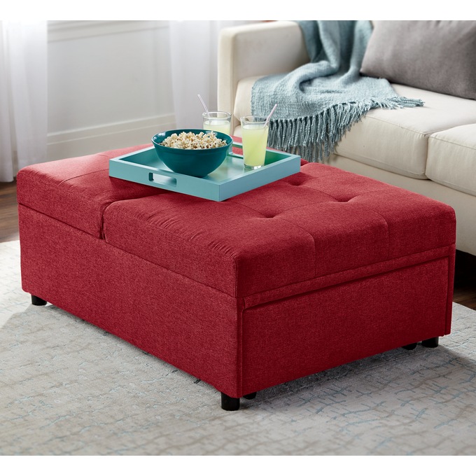 Cali Convertible Chair, Red, large