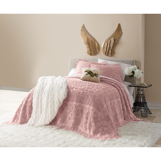 Emily Floral Chenille Bedspread, , large