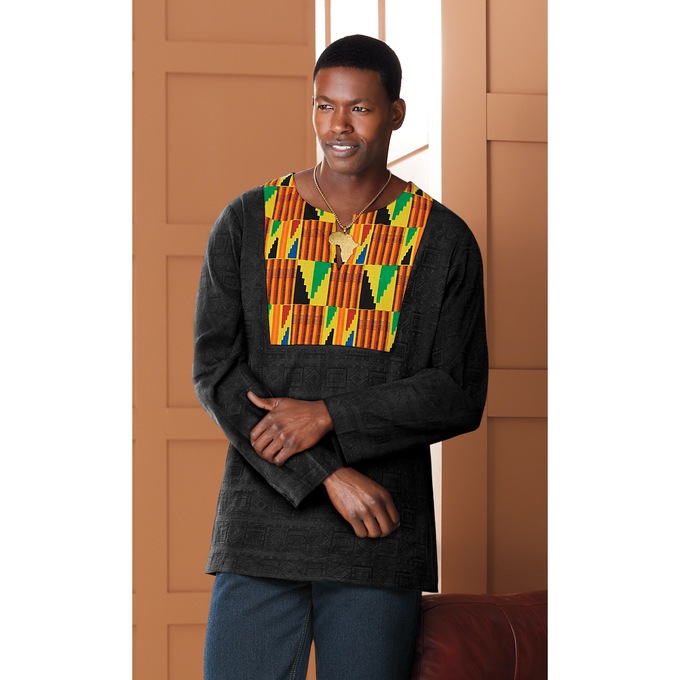 Terrance Kente Shirt, , large
