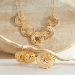 Coil Rose Choker, Bracelet &amp; Earring Set, , large