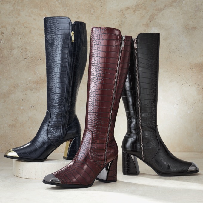 Ninety Union Lux Croco Print Boot, , large