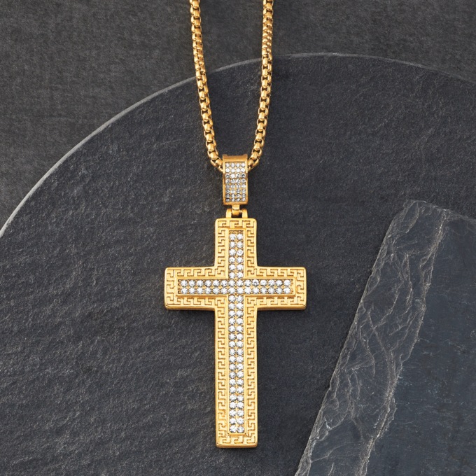 Majesty Men's Modern Cross Pendant, , large