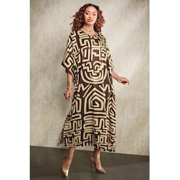 Kia Long Geometric Print Caftan for Women, , large
