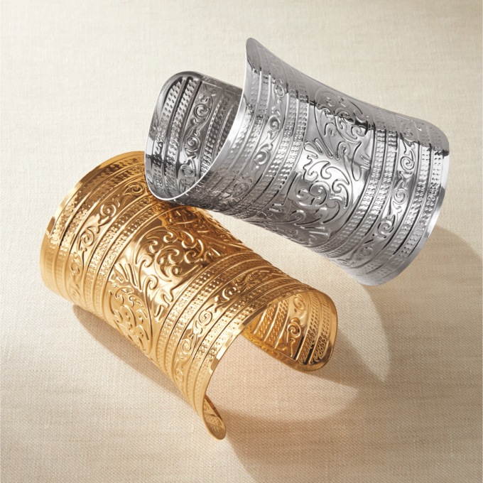 Extra-Wide Embossed Cuff, , large