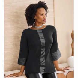 Mari Faux-Leather Top, , large