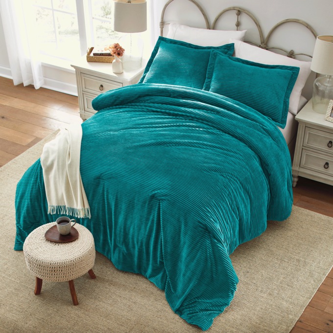Color Connection Corduroy Down-Alternative Comforter Set, , large