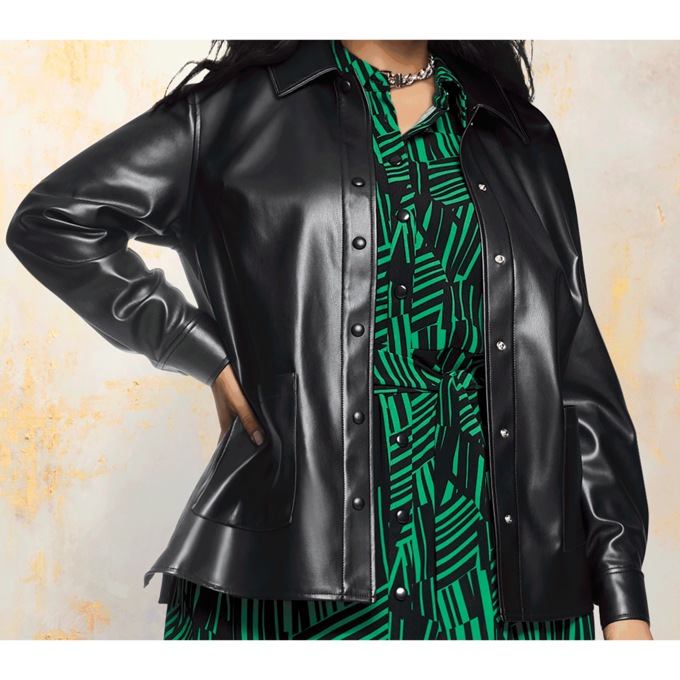 Faux Leather Jacket, , large