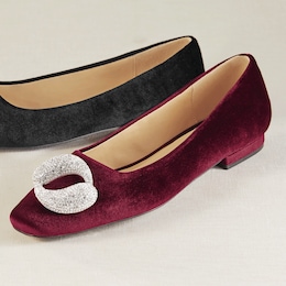 Embellished Velvet Flat, , large