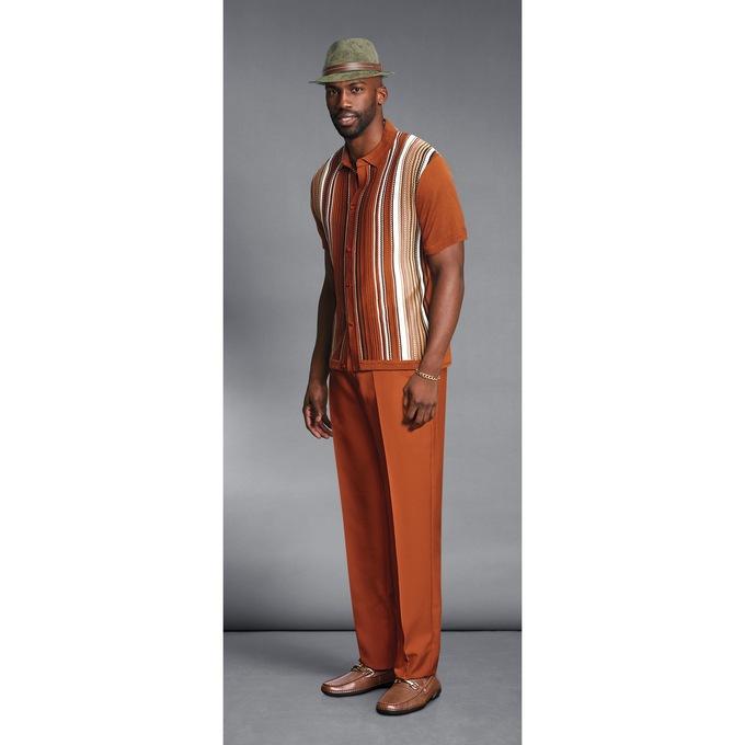 Stacy Adams Multi-Stripe Pant Set, , large