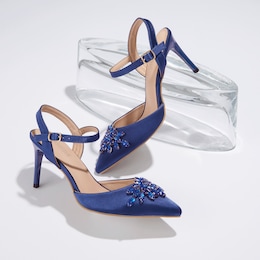 Classique Beaded Ankle-Strap Pump, , large