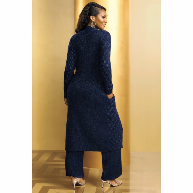Lavana 4-Piece Rib-Knit Women's Wardrober Set with Duster, Tank, Pant and Skirt, , large