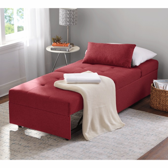 Cali Convertible Chair, Red, large