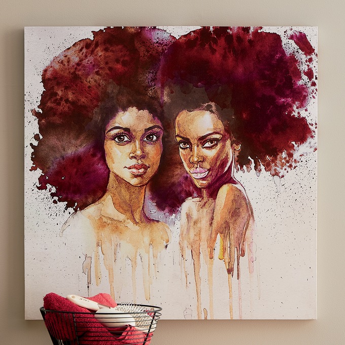 Colorful Afro Sisters Canvas, , large