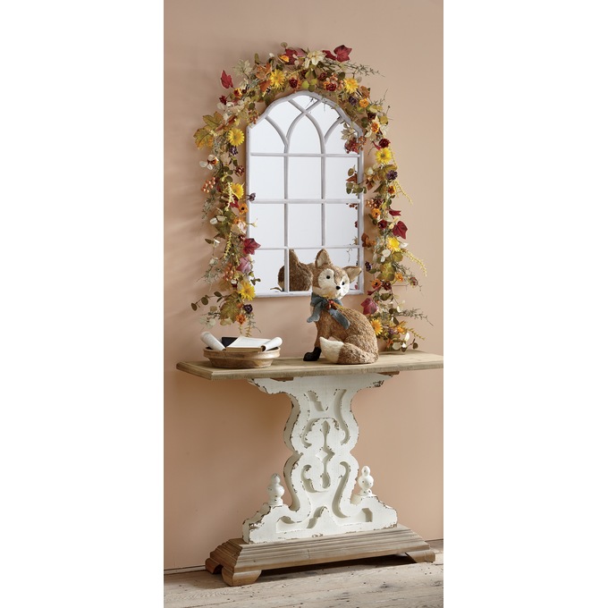 Arched White Framed Mirror, , large