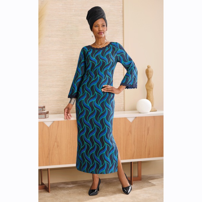 Ledesi Dress, Navy Cobalt, large