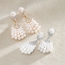 Faux-Pearl/Crystal Cluster Drop Earrings, , large