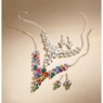 Crystal Floral Necklace & Earring Set, , large