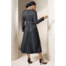 Tezlyn Women&rsquo;s Trench Dress in Denim with Embroidered, Appliqu&eacute;d Hem, , large