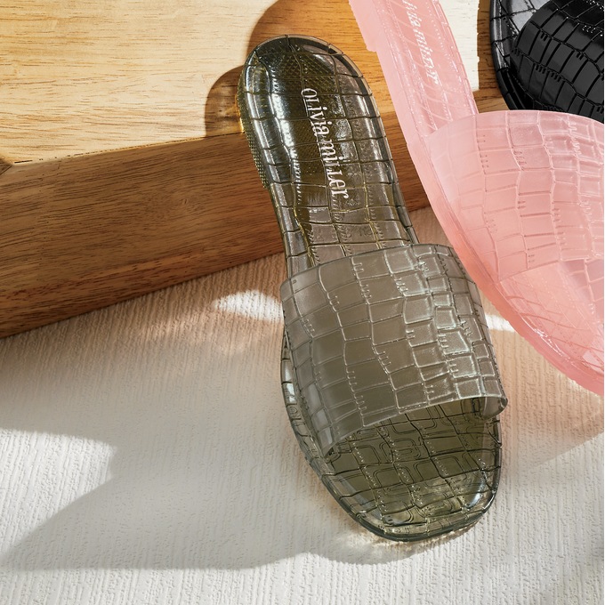 Olivia Miller Omra Croco Jelly Slide, , large