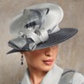 Audrina Women&#39;s Dress Hat &ndash; Asymmetrical Crown with Jacquard Bow, Ribbon Loops &amp; Rhinestones, , large