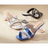 Classique Glitter Rope Slide Sandal with Mini Rhinestones and Chunky 2.5" Heel, , large