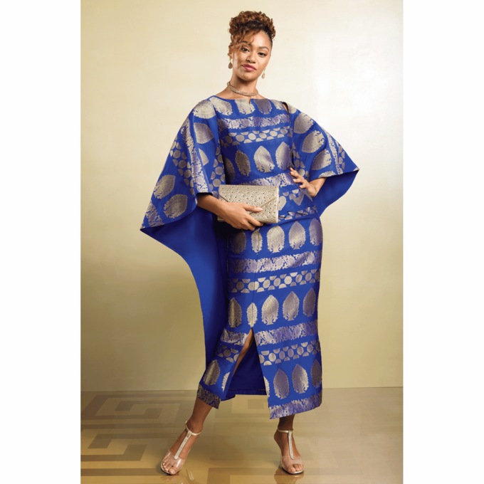 Chioma Elegant 2-Piece Metallic Jacquard Women's Skirt Set, , large