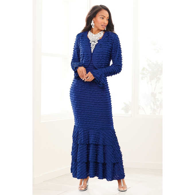 Karlee Ruffled Jacket Dress, , large