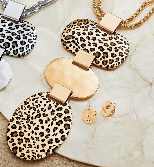 Animal Spot Necklace and Earring Set, , large