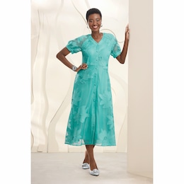 Valeshia Textured A-Line Dress, , large