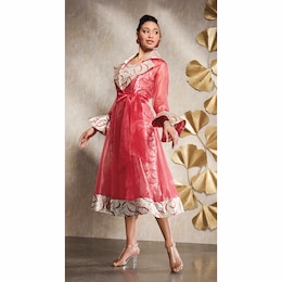 Celinda Jacket Dress with Organza Jacket and Metallic Jacquard Sheath, , large