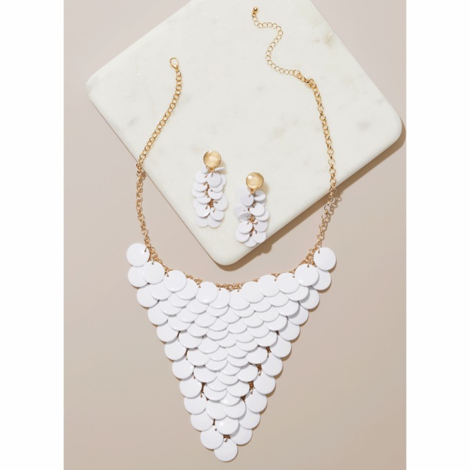 Disc Cluster Necklace & Earring Set, , large
