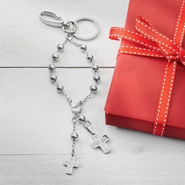 Rosary Cross Charm and Keychain, , large