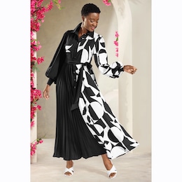 Nikyra Half-Pleated Maxi Dress, , large