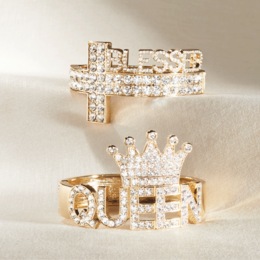 Crystal Word/Symbol Hinge Cuff, , large