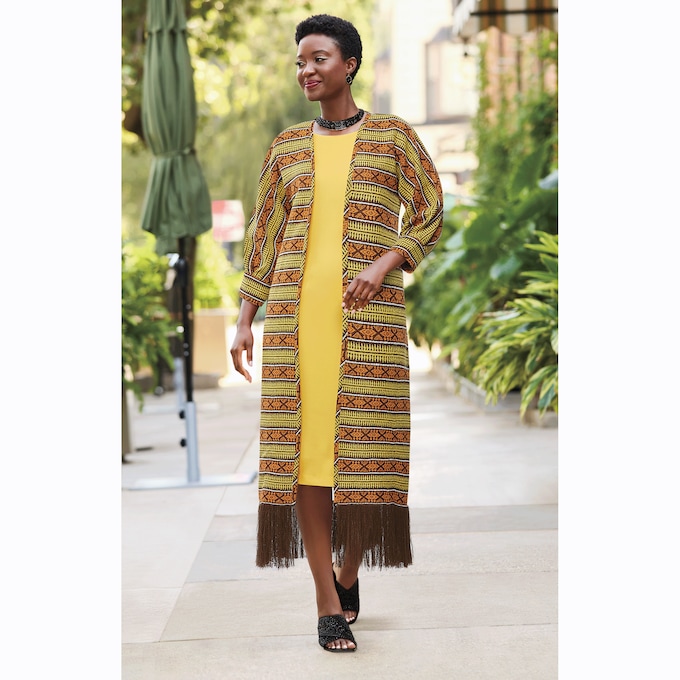 Johari Fringe Jacket Dress, , large