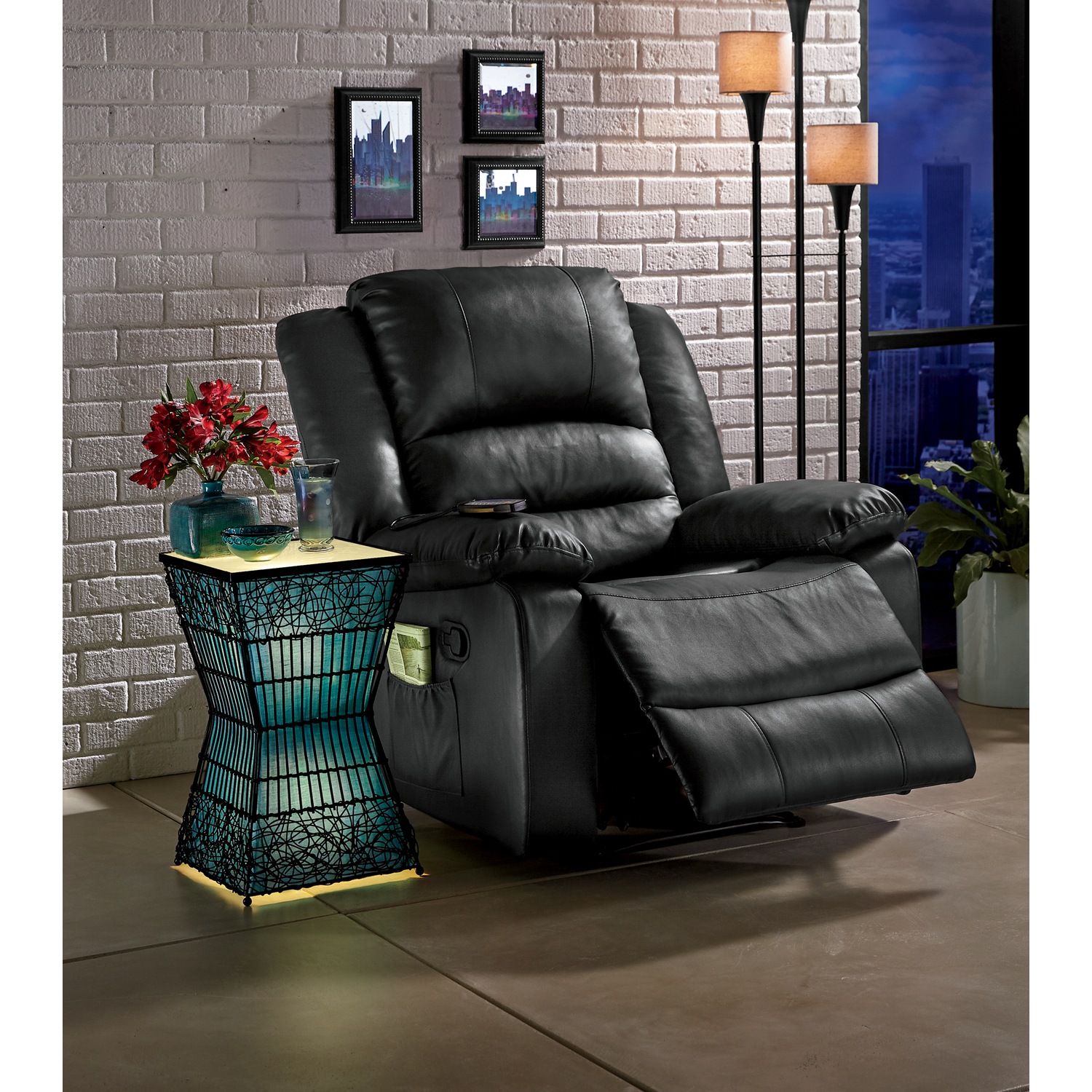 Zain Lighted Rattan End Table | ASHRO