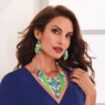 Crystal Floral Enamel Earrings, , large