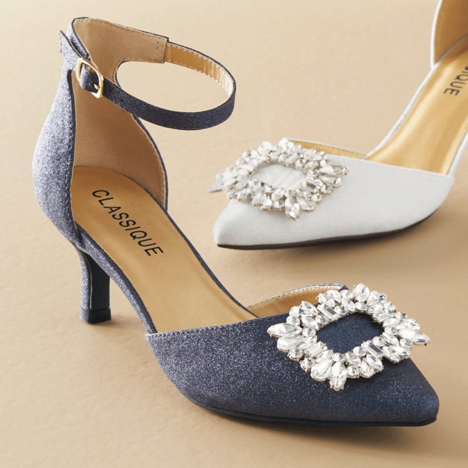 Classique Glimmer Embellished Ankle Strap, , large